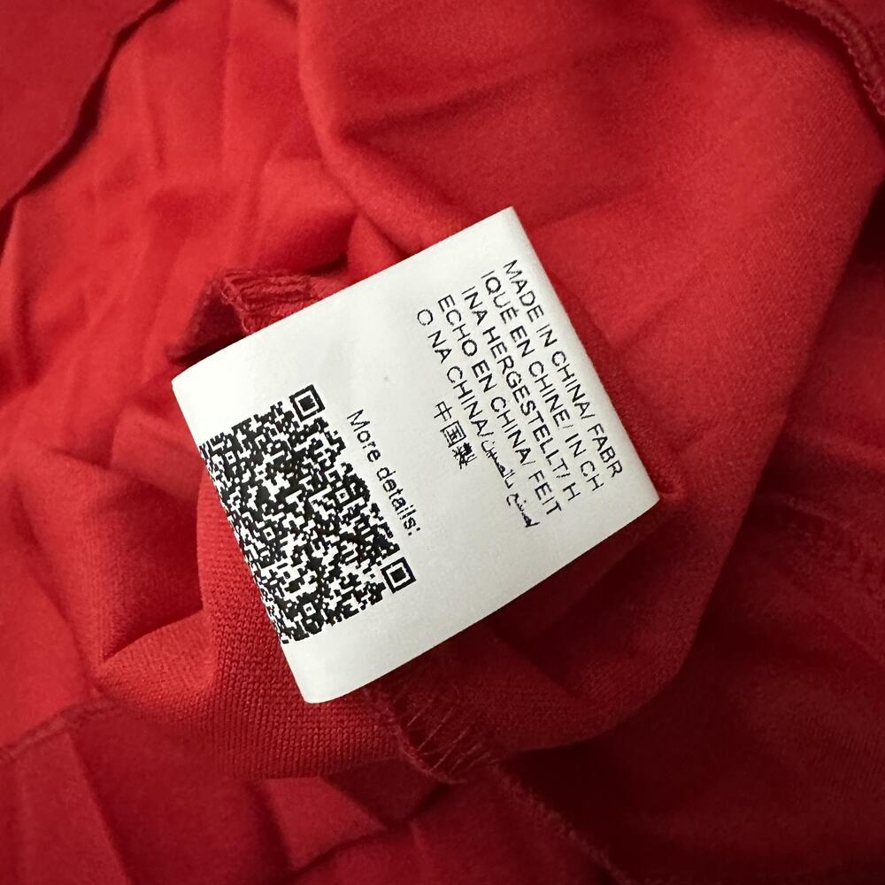 SHEIN Dress Womens Medium 6 Red Pleated Midi V Notch Back Zip Holiday Christmas - Picture 11 of 12